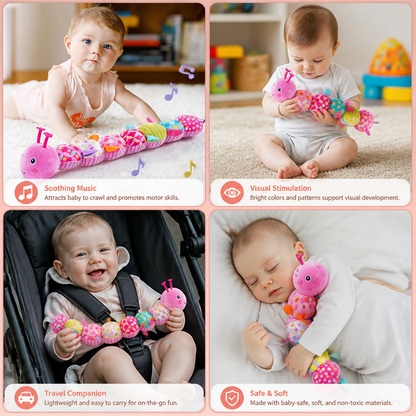 Sensory Plush Rattle and Music Caterpillar