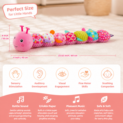 Sensory Plush Rattle and Music Caterpillar