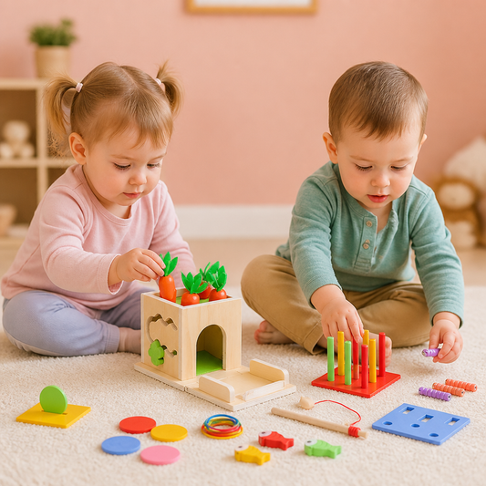 6-in-1 Montessori Wooden Shapes and Figures Educational Cube
