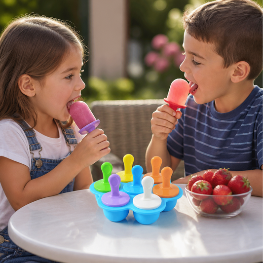 7-Piece Silicone Popsicle Mold – Reusable Ice Pop Maker for Kids