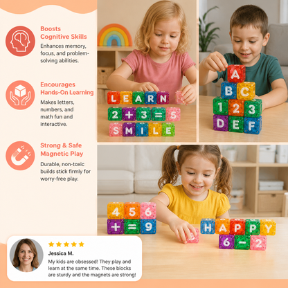 40-Piece Magnetic Letters & Numbers Learning Set – Montessori STEM Toy for Kids