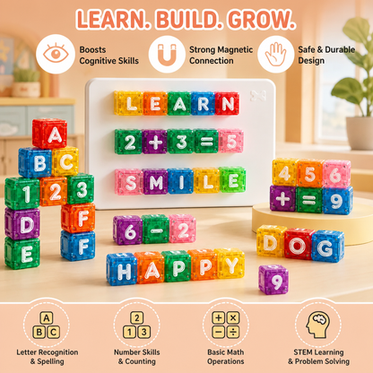 40-Piece Magnetic Letters & Numbers Learning Set – Montessori STEM Toy for Kids