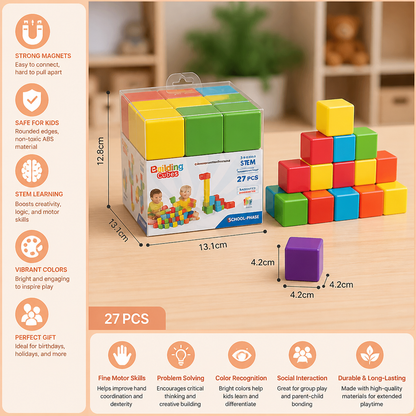 Toddler Safe 4.2cm Magnetic Building Cubes – STEM Learning Blocks