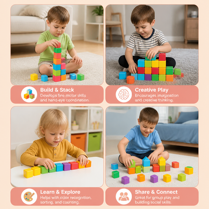 Toddler Safe 4.2cm Magnetic Building Cubes – STEM Learning Blocks