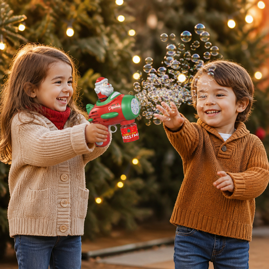 Electric Christmas Bubble Gun with Lights & Sounds for Kids