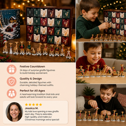24-Day Christmas Giraffe Figurine Advent Calendar