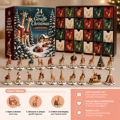 24-Day Christmas Giraffe Figurine Advent Calendar