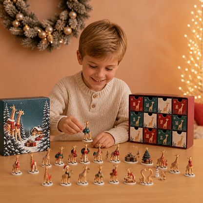 24-Day Christmas Giraffe Figurine Advent Calendar