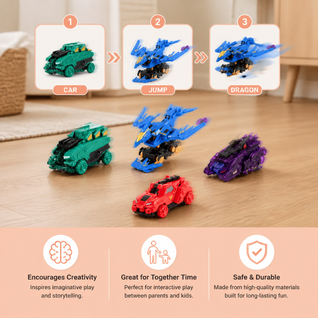 Jumping Transforming Racing Car Toy