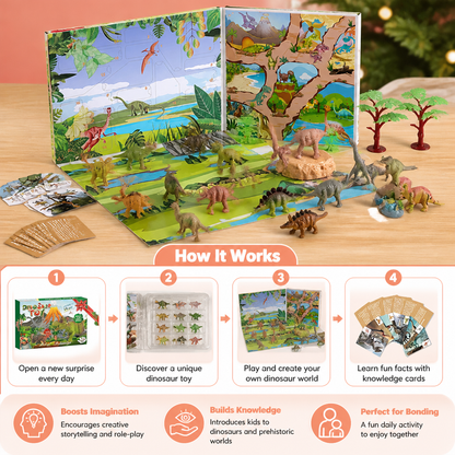 24-Day Dinosaur Toy Advent Calendar with Surprise Figures