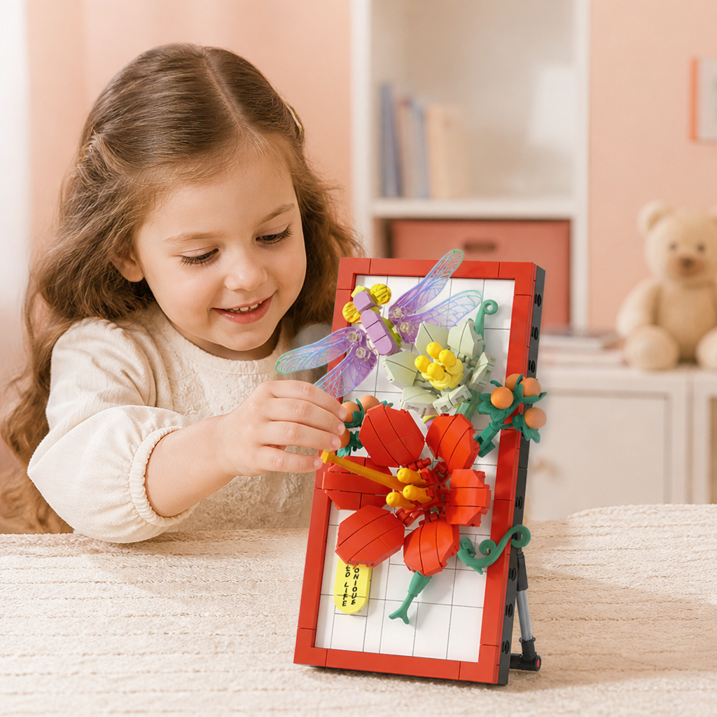 DIY 3D Nature Frame Building Blocks Set – Flowers & Insects