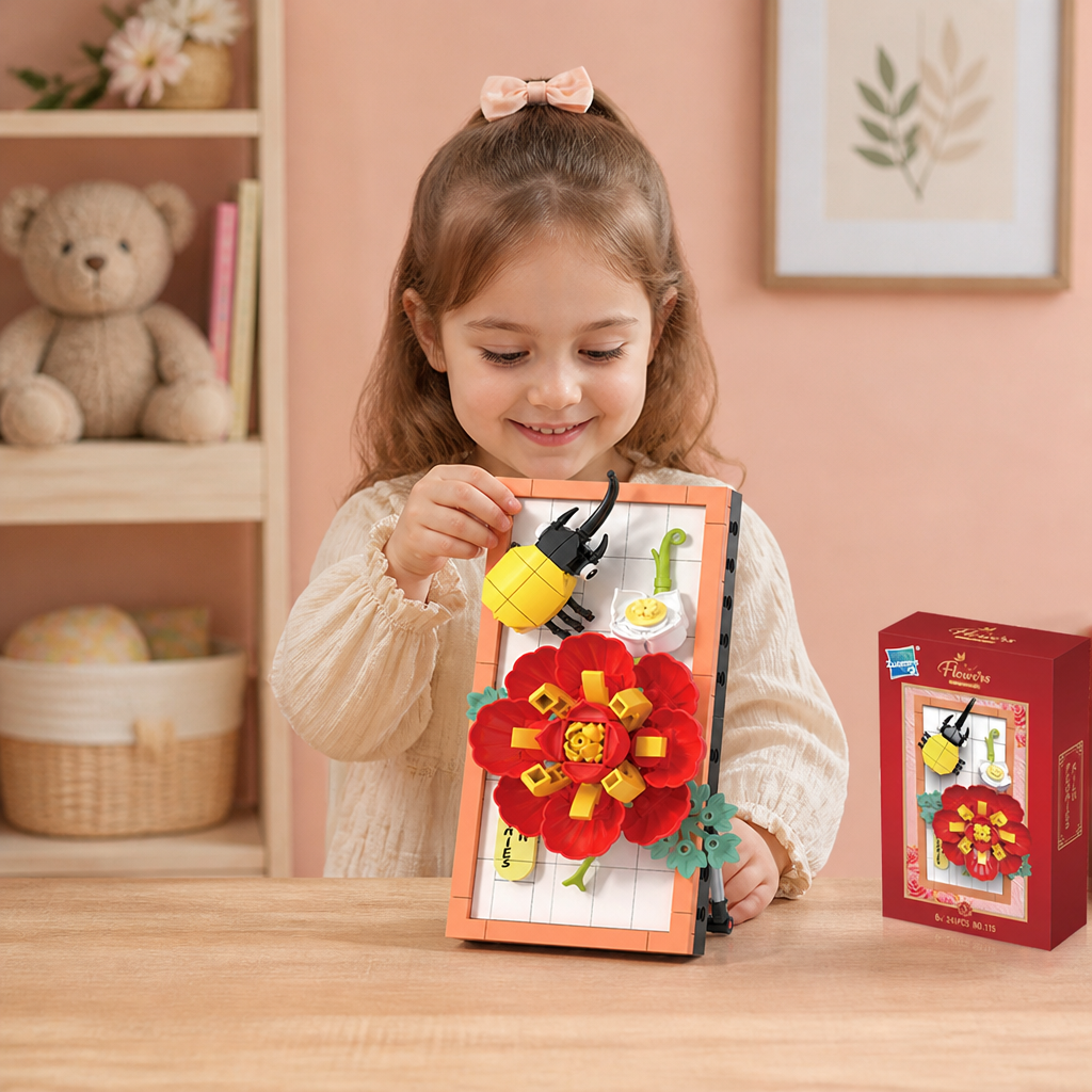 DIY 3D Nature Frame Building Blocks Set – Flowers & Insects