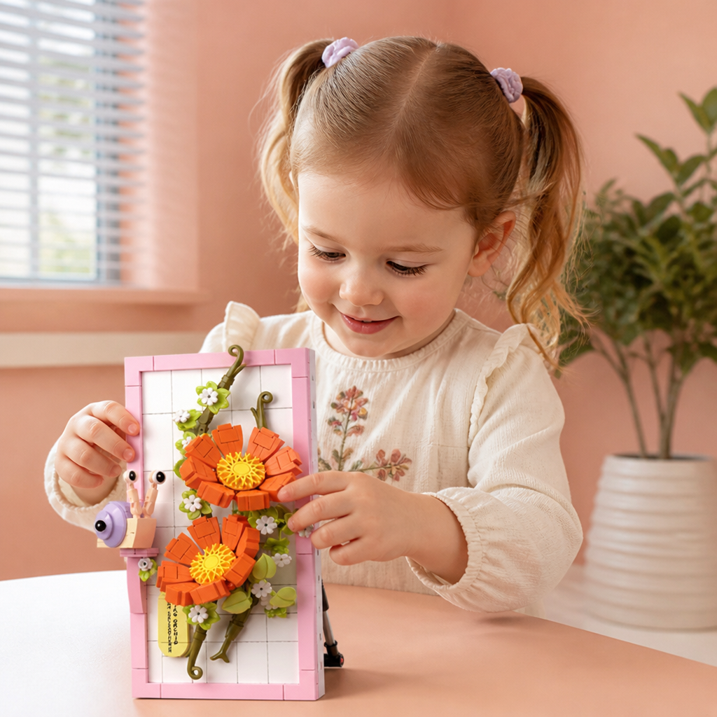DIY 3D Nature Frame Building Blocks Set – Flowers & Insects