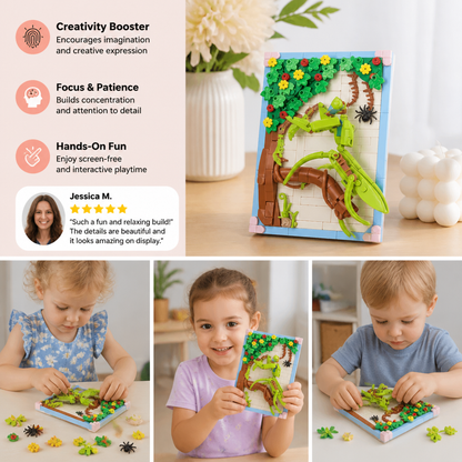 DIY 3D Nature Frame Building Blocks Set – Flowers & Insects
