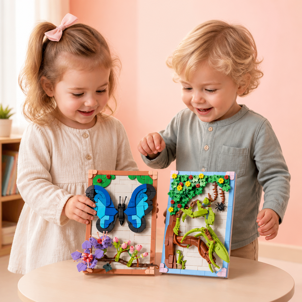 DIY 3D Nature Frame Building Blocks Set – Flowers & Insects