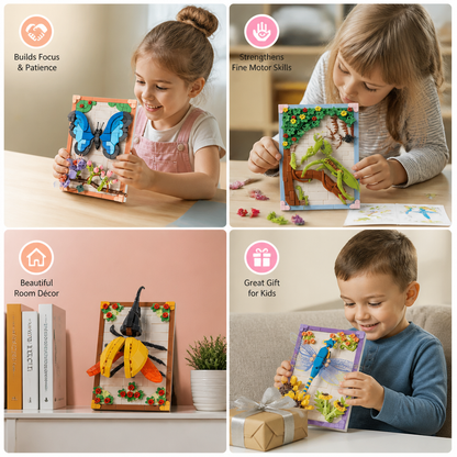DIY 3D Nature Frame Building Blocks Set – Flowers & Insects