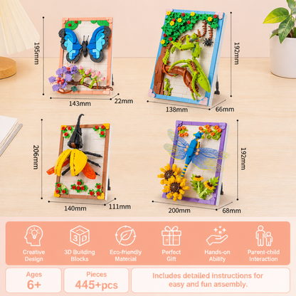 DIY 3D Nature Frame Building Blocks Set – Flowers & Insects