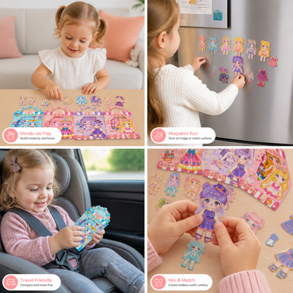 Princess Magnetic Dress-Up Set with 3D Stickers