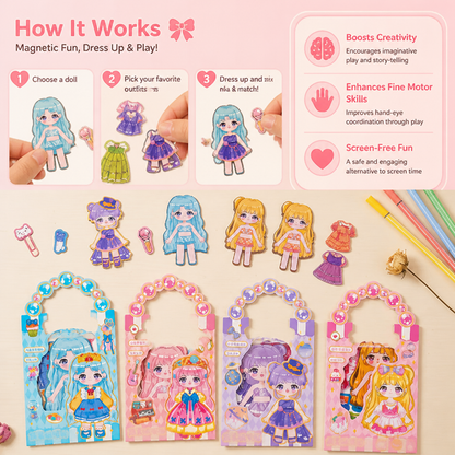 Princess Magnetic Dress-Up Set with 3D Stickers