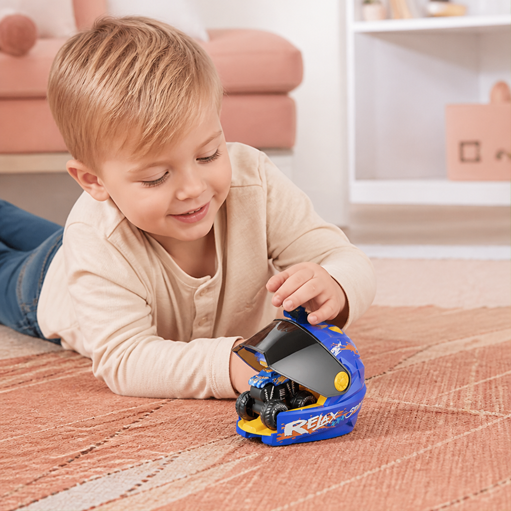 One-Click Monster Truck Launcher with Helmet & Handle Design