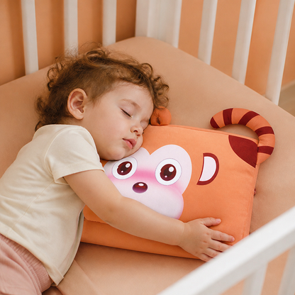 Calming Ergonomic Kids’ Pillow with Cartoon Animal Pillowcase
