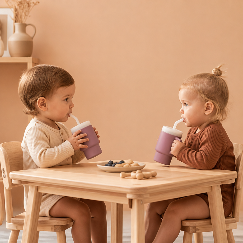 Leakproof Silicone Toddler Straw Cup