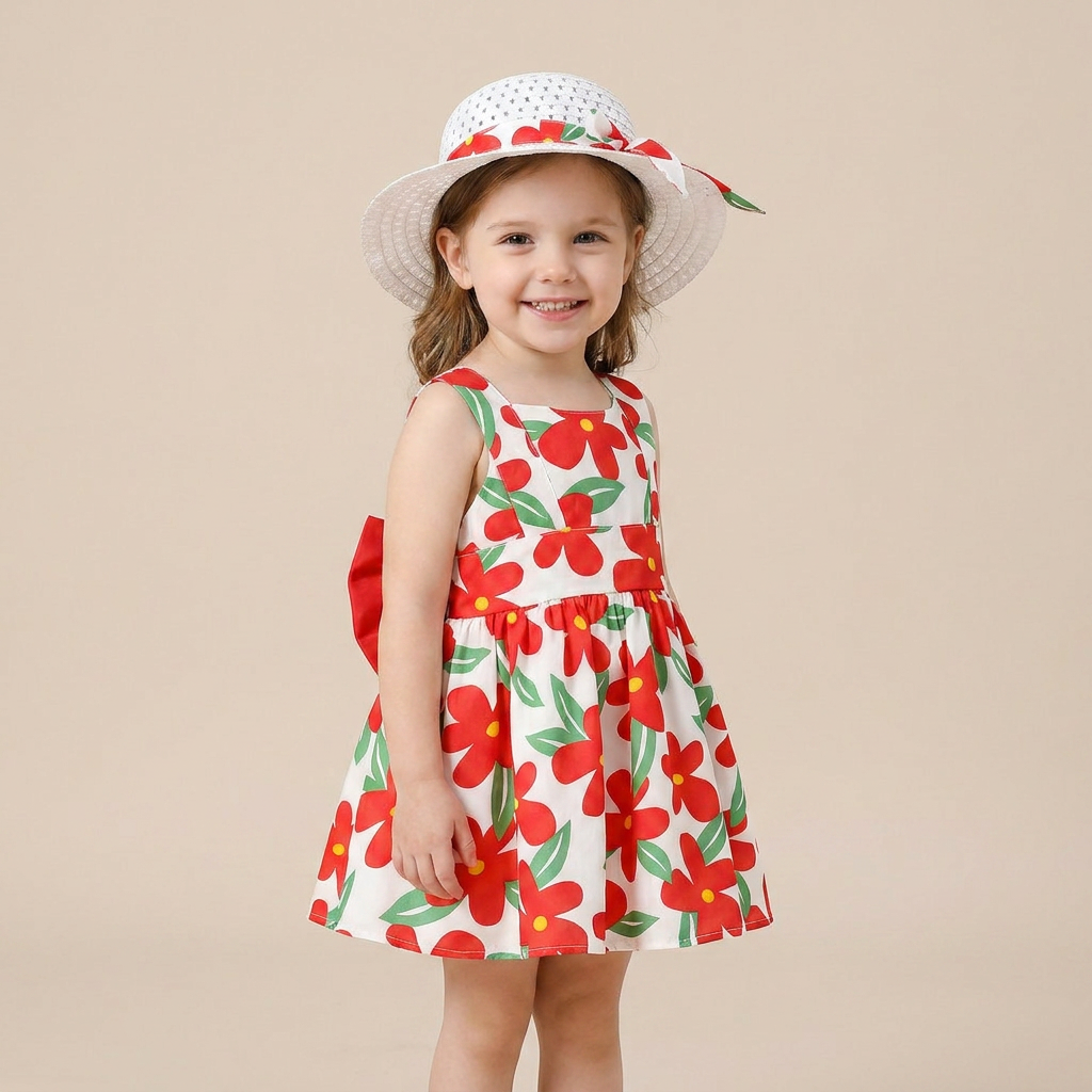 Sunny Blossom Bow Dress Set