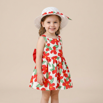 Sunny Blossom Bow Dress Set
