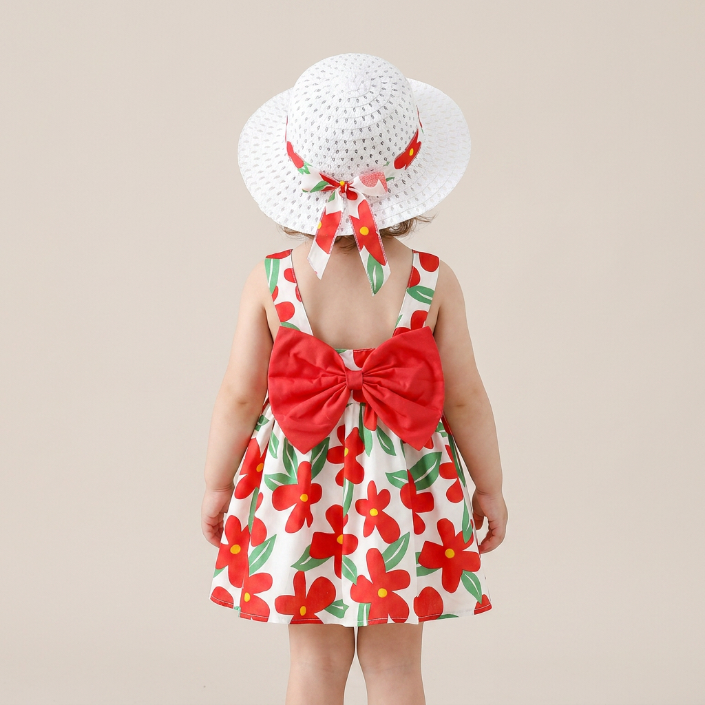 Sunny Blossom Bow Dress Set