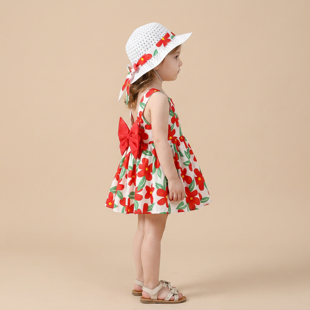 Sunny Blossom Bow Dress Set