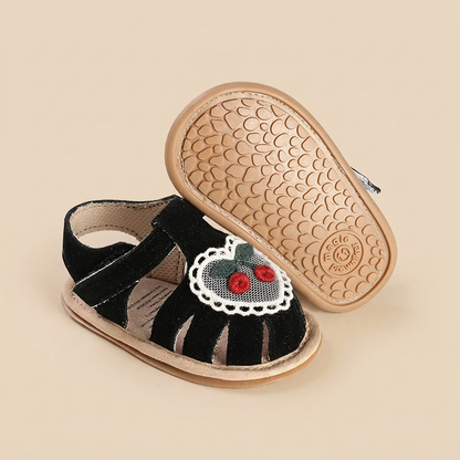 Cherry Heart Closed-Toe Sandals
