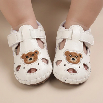 Teddy Bear Cutout Closed-Toe Sandals