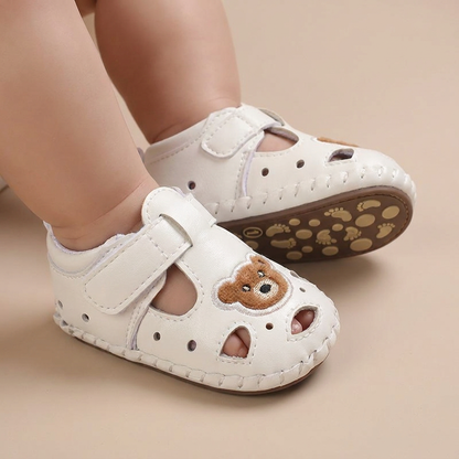 Teddy Bear Cutout Closed-Toe Sandals