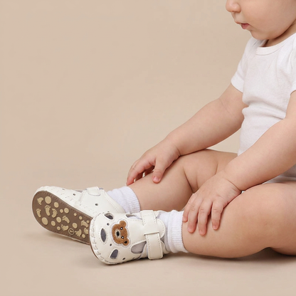 Teddy Bear Cutout Closed-Toe Sandals