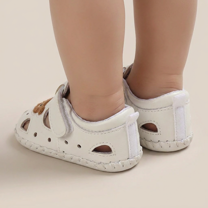 Teddy Bear Cutout Closed-Toe Sandals