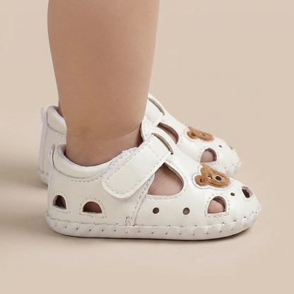 Teddy Bear Cutout Closed-Toe Sandals