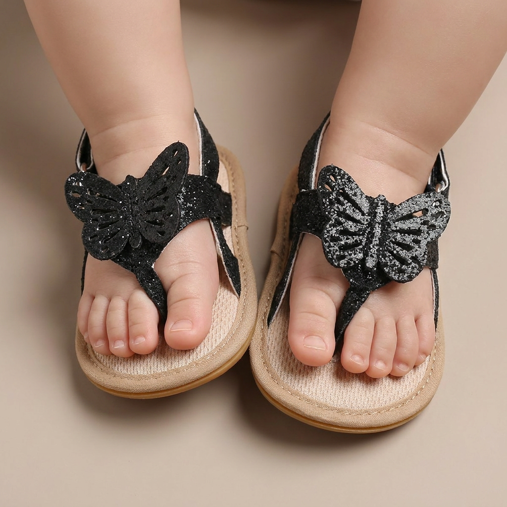 Glitter Butterfly Thong Sandals