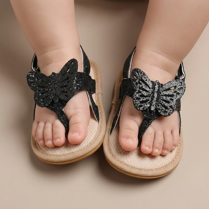 Glitter Butterfly Thong Sandals