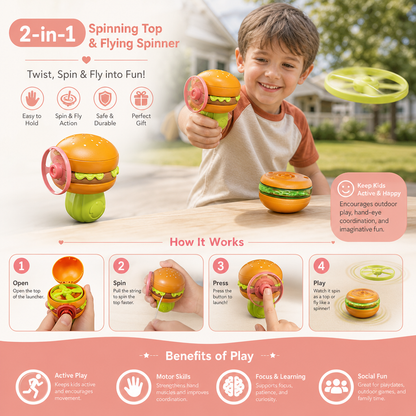 Kids’ 2-in-1 Spinning Top & Flying Spinner Launcher