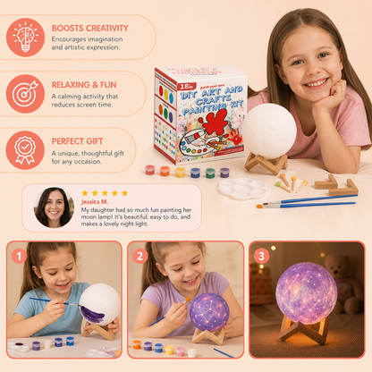 DIY Paint Your Own Moon Lamp Kit for Kids – Creative Space Night Light