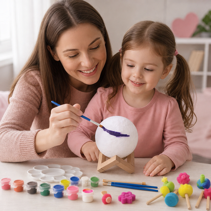DIY Paint Your Own Moon Lamp Kit for Kids – Creative Space Night Light