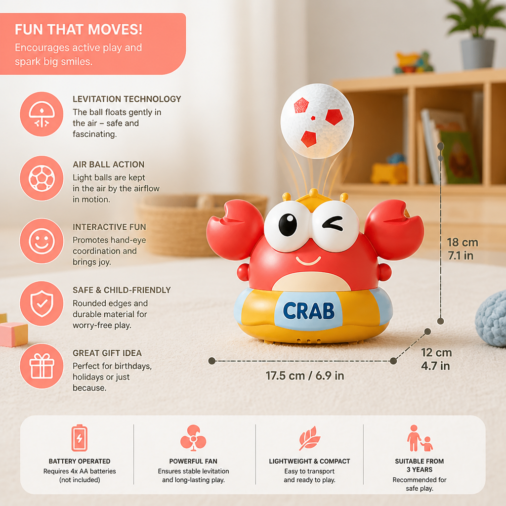Kids’ Electric Crab Floating Ball Toy