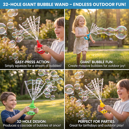 32-Hole Bubble Wand – Giant Bubble Maker for Kids