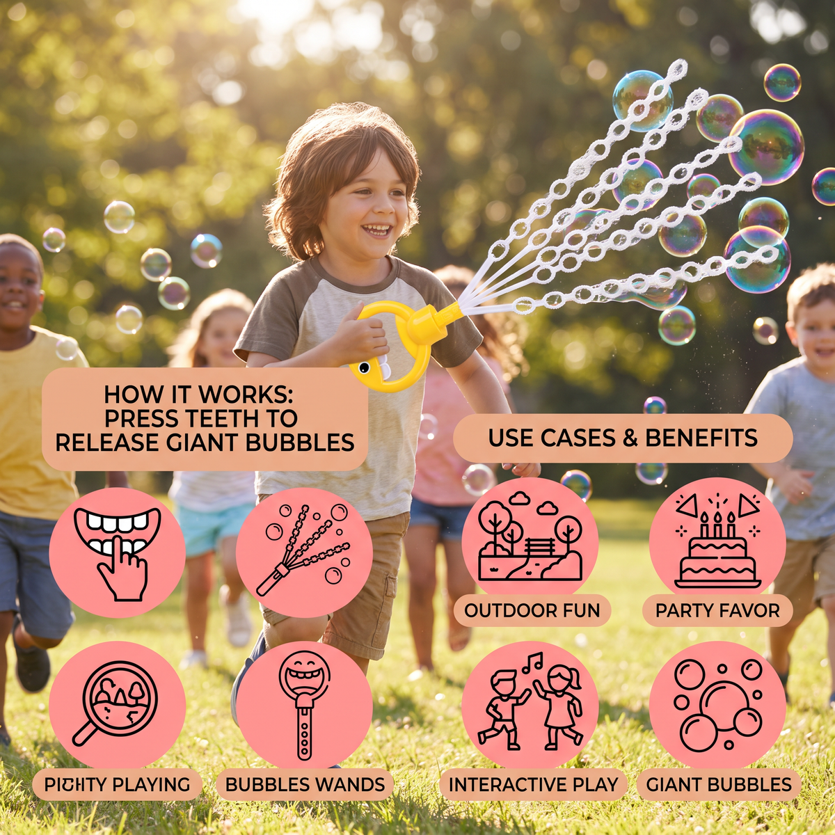 32-Hole Bubble Wand – Giant Bubble Maker for Kids