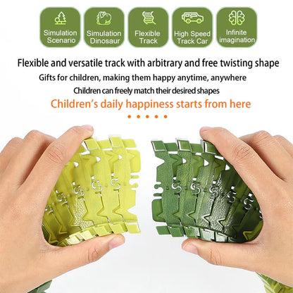 Dinosaur Track Adventure – Flexible Race Track with Glowing Train