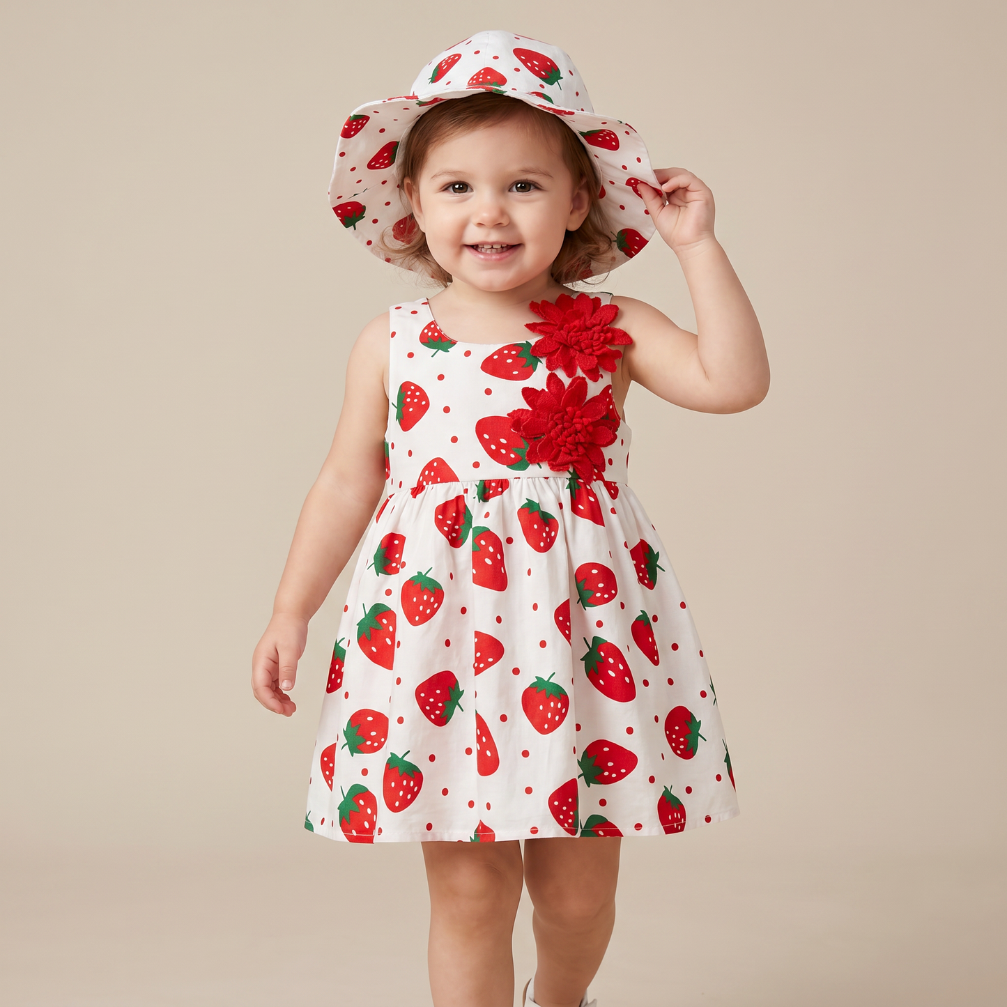 Blossom Picnic Dress Set & Hat