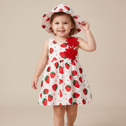 Blossom Picnic Dress Set & Hat