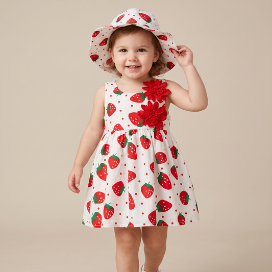 Blossom Picnic Dress Set & Hat