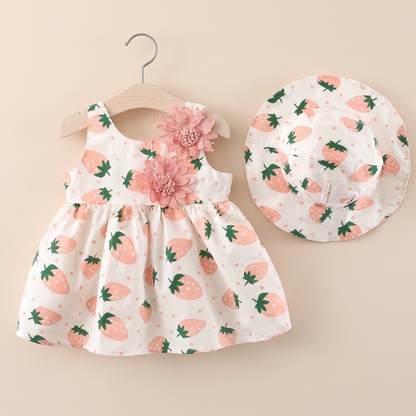 Blossom Picnic Dress Set & Hat