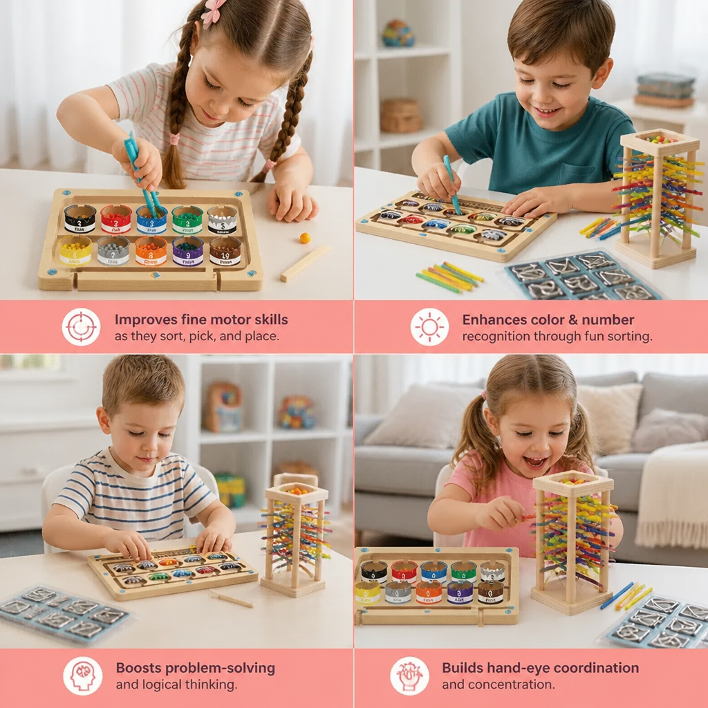 3-Piece Montessori Play and Development Puzzle Set for Children